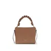 Coccinelle Beige Calf Leather Bos Taurus Shoulder Bag In Brown