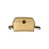 Coccinelle Beige Leather Handbag In Gold