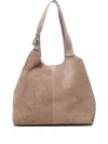 Coccinelle Beige Suede Shoulder Bag In Sand