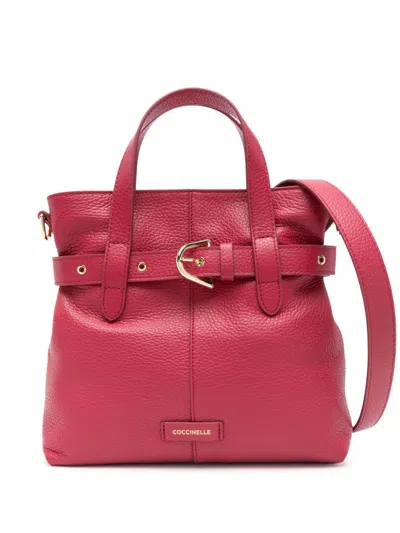 Coccinelle Belted Tote Bag In Red