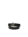 Coccinelle Gold-toned Buckle Leather Belt In Black