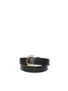 Coccinelle Gold-toned Buckle Leather Belt In Black