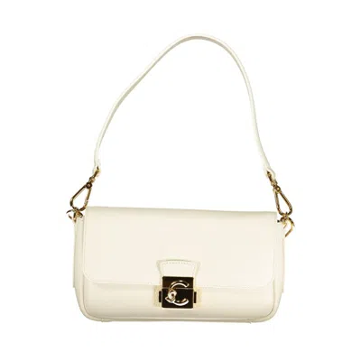 Coccinelle C-me Logo-plaque Leather Shoulder Bag In White