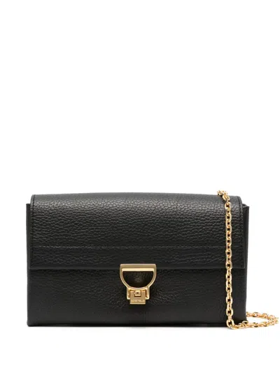 Coccinelle Binxie Leather Satchel Bag In Black