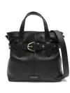 Coccinelle Small Tote Bag With Belt In Black Leather In Black