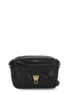 Coccinelle Pebbled Leather Shoulder Bag With Gold Tone Accents In Black