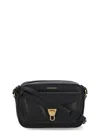 Coccinelle Pebbled Leather Shoulder Bag With Gold Tone Accents In Black