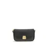 Coccinelle Black Calf Leather Bos Taurus Shoulder Bag In Black