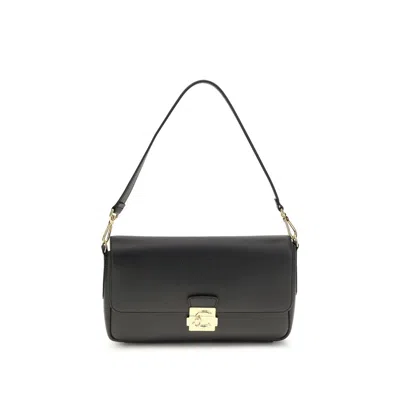 COCCINELLE BLACK CALF LEATHER BOS TAURUS SHOULDER BAG