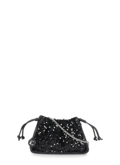 Coccinelle Black Dulse Paillette Leather Hand Bag
