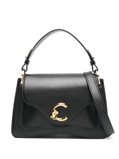 COCCINELLE BLACK HANDBAG WITH DETACHABLE TOP HANDLE COCCINELLE