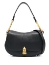Coccinelle Mini Magie Soft Calf Leather Shoulder Bag In Black
