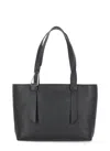 Coccinelle Black Pebbled Leather Malory Shoulder Bag In Black