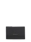 Coccinelle Medium Metallic Soft Calfskin Leather Wallet In Black