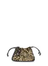 Coccinelle Black/golden Dulse Paillette Leather Hand Bag In Black