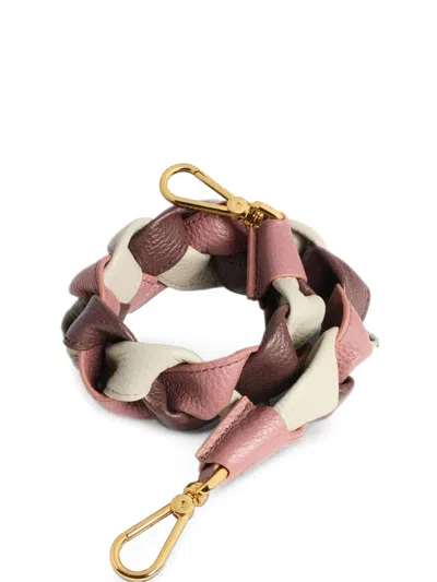 Coccinelle Boheme Braided Leather Bag Strap In Multi