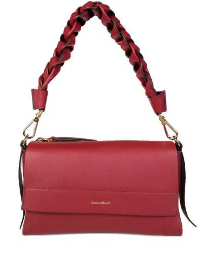 Coccinelle Boheme Grana Double Shoulder Bag In Red