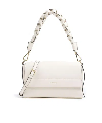 Coccinelle Boheme Grana Double Small Shoulder Bag In White