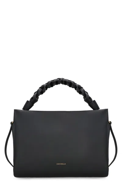 Coccinelle Medium Boheme Leather Bag In Noir/cuir