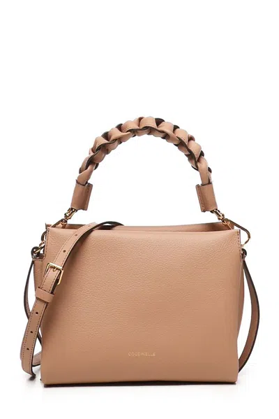 Coccinelle Small Boheme Shoulder Bag In Beige