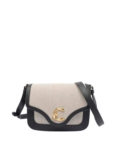 Coccinelle Natural Beige And Black C-me Crossbody Bag