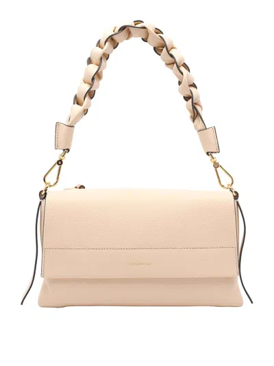 Coccinelle Boheme Grana Double Shoulder Bag In Nude
