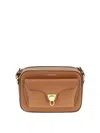Coccinelle Textured Leather Crossbody Bag In Brown