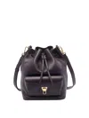 Coccinelle Bucket-style Backpack In Textured Burgundy Leather In Purple