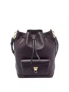 Coccinelle Bucket-style Backpack In Textured Burgundy Leather In Purple