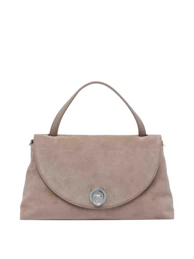 Coccinelle Beige Nikla Suede Handbag In Sand