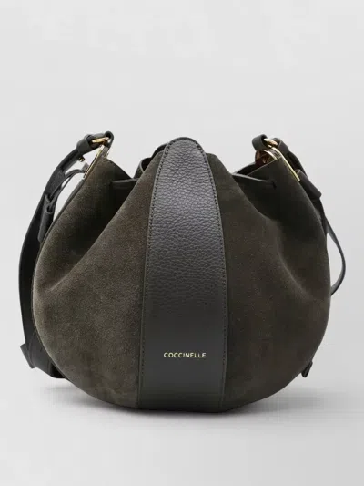 Coccinelle Boom Bucket Bag Adjustable Strap Hardware In Brown