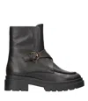 Coccinelle Astrid Vintage Leather Ankle Boots In Black