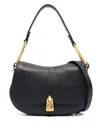 Coccinelle Mini Magie Soft Calf Leather Shoulder Bag In Nero