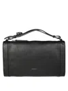 Coccinelle Rectangular Textured Shoulder Bag Top Handle In Black