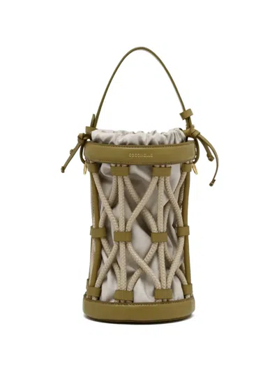 Coccinelle Braided Bucket Bag In Green