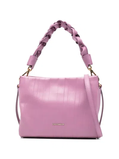 Coccinelle Braided Handle Satchel In Pink