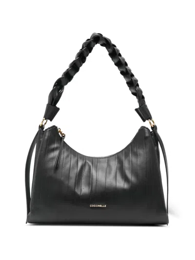 Coccinelle Braided-handle Shoulder Bag In Black