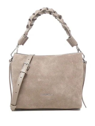 Coccinelle Suede Mini Bag In Neutral