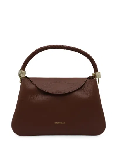 Coccinelle Braided-handle Leather Shoulder Bag In Brown