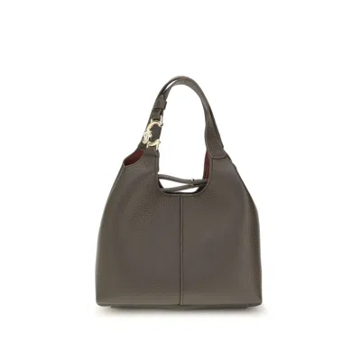 Coccinelle Brown Calf Leather Bos Taurus Shoulder Bag In Pattern