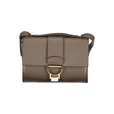 Coccinelle Brown Leather Handbag In Burgundy