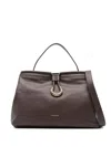 Coccinelle Ring-detail Top-handle Shoulder Bag In Brown