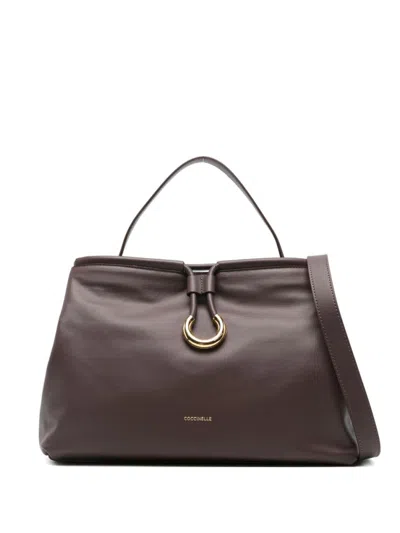 COCCINELLE BROWN LEATHER SATCHEL