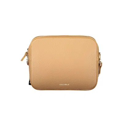 Coccinelle Brown Leather Women Handbag In Beige