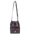 Coccinelle Bucket-style Backpack In Textured Burgundy Leather In Gray