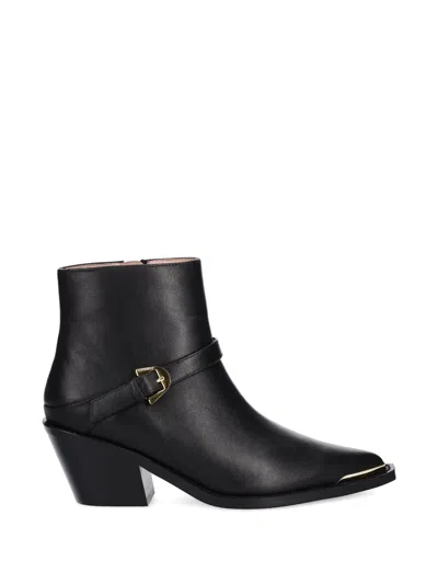 Coccinelle Buckle-detail Heeled Boots In Black