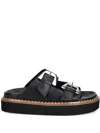 Coccinelle Buckle-detail Platform Sandals In Black