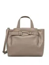 Coccinelle Buckle-detail Top-handle Tote Bag In Brown