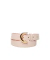 Coccinelle Leather Belt With Grain In Nude