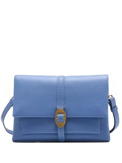 Coccinelle Buckle-fastening Flap Shoulder Bag In Blue